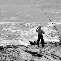 Classic Fisherman in Black and White
