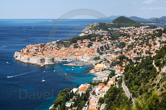 Elevated View of Dubrovnik Croatia on the Adriatic Sea