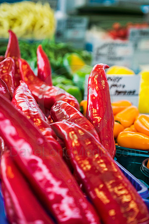 Fresh Red Peppers at the Market