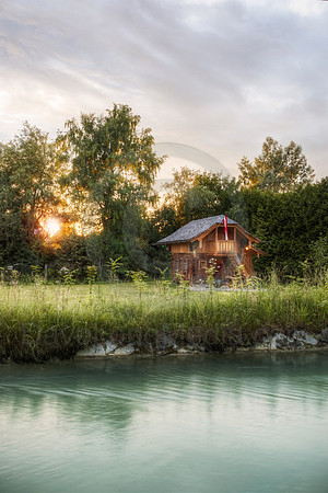 Salzburg Almkanal Waterway at Sunset