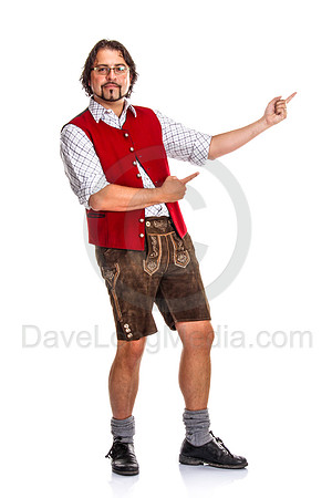 Bavarian / Austrian Man Pointing at Blank Space