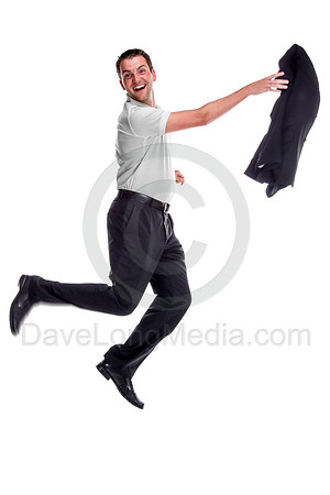 Casually Dressed Man Jumping