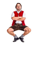 Bavarian / Austrian Man Floating in Air