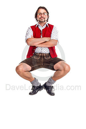 Bavarian / Austrian Man Floating in Air