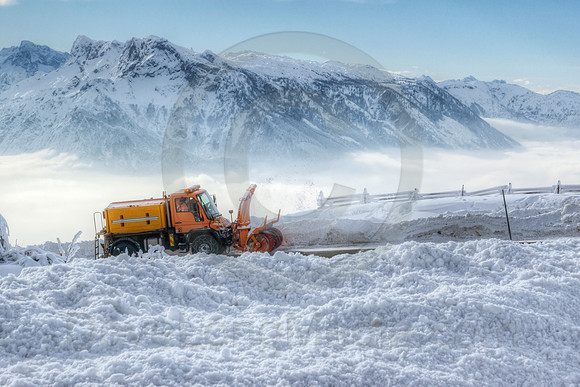 Snowplow in the Alps