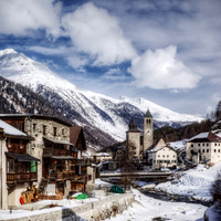 Swiss Village in the Alps