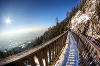 Mountainside Walkway in the Alps