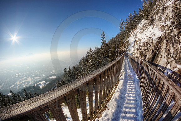 Mountainside Walkway in the Alps
