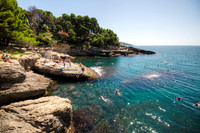 Swimming in the Adriatic Sea in Ulcinj Montenegro