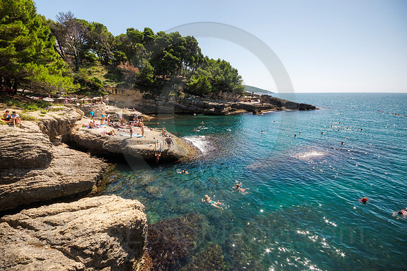 Swimming in the Adriatic Sea in Ulcinj Montenegro