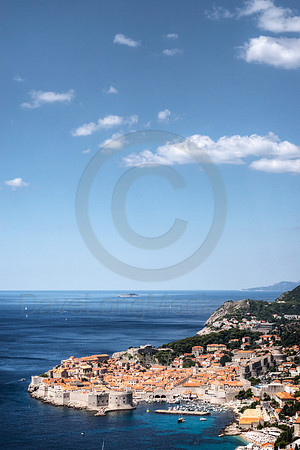 Elevated View of Dubrovnik Croatia on the Adriatic Sea