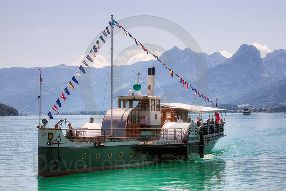 Paddle-steamer on Lake Wolfgangsee in Austria
