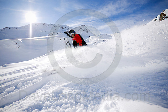Snowboarder in Powder