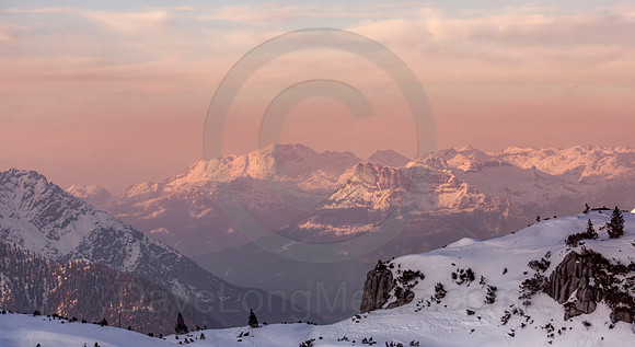 Dusk Settles in Over the Alps