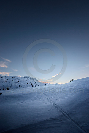 Peaceful Winter Sports High in the Mountains
