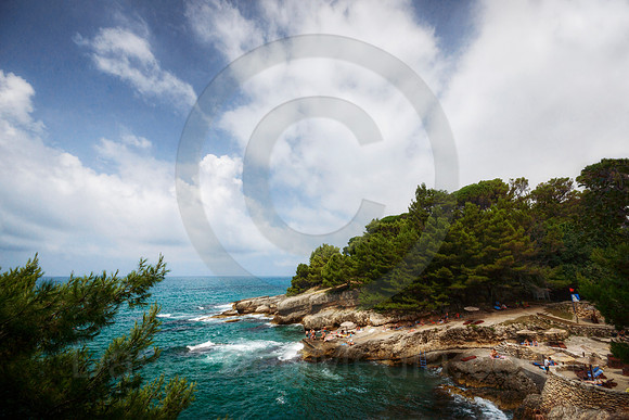 Rocky Shores of the Adriatic Sea in Montenegro's Coastal Town of