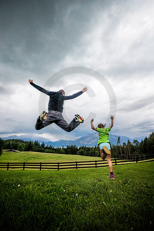 Father and Daughter Having Fun Outdoors