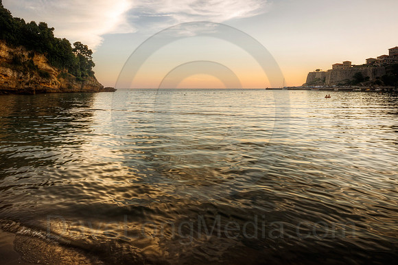 Ulcinj, Montenegro on the Adriatic Sea at Sunset