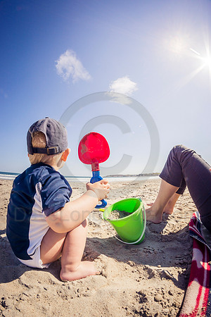 Young Child Playing at the Beach