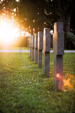 Gravestones and Setting Sun