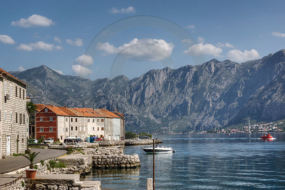 Idyllic Coastline Along the Bay of Kotor in Montenegro