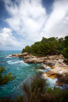 Rocky Shores of the Adriatic Sea in Montenegro's Coastal Town of