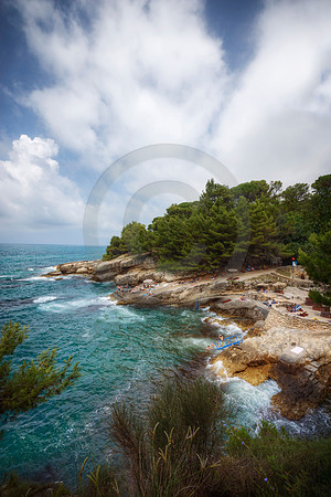 Rocky Shores of the Adriatic Sea in Montenegro's Coastal Town of
