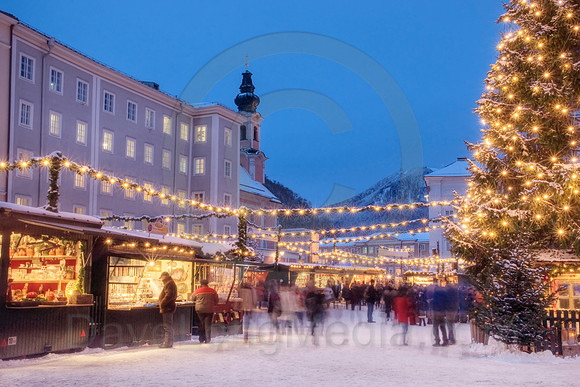 Busy Christmas Market in Europe