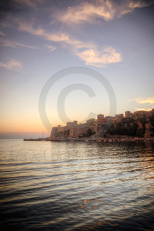 Ulcinj, Montenegro on the Adriatic Sea at Sunset