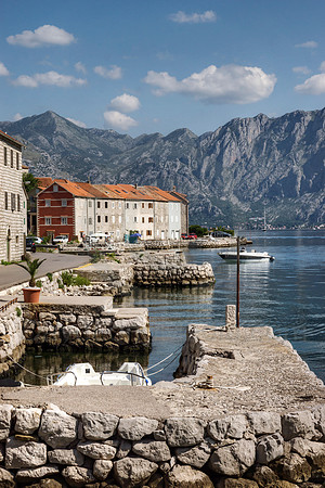 Idyllic Coastline Along the Bay of Kotor in Montenegro