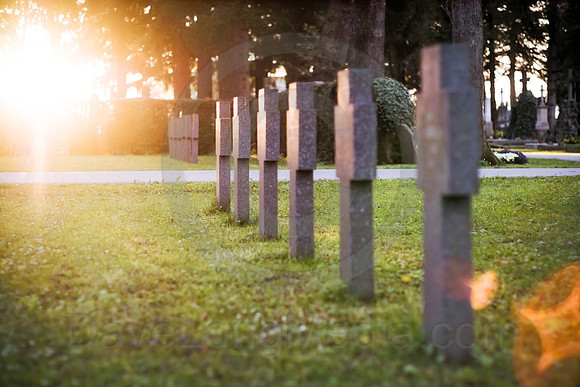 Gravestones and Setting Sun