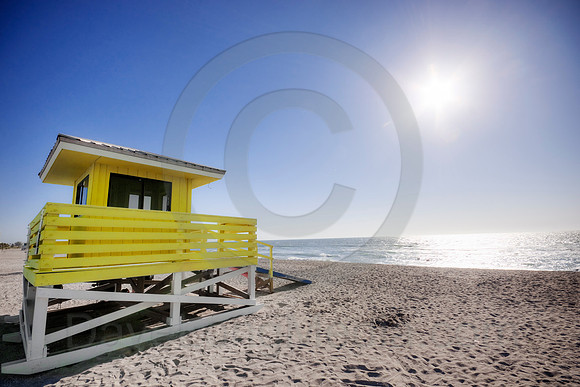 Lifeguard House on a Sunny Beach