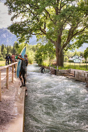 River Surfing in the Alps