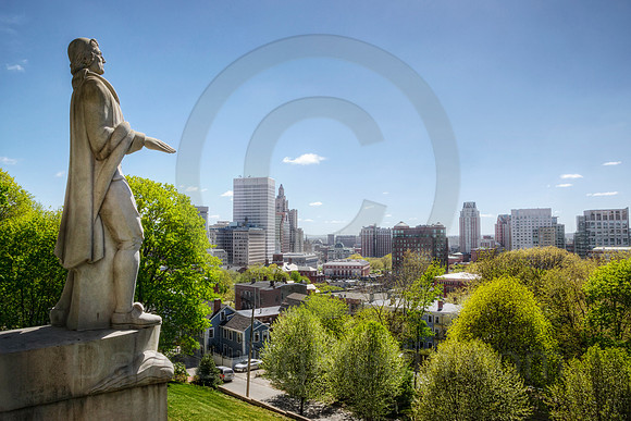 Roger Williams Statue Overlooking Providence Rhode Island