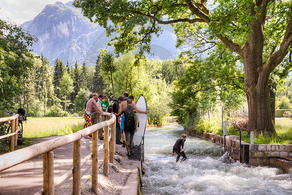 River Surfing in the Alps