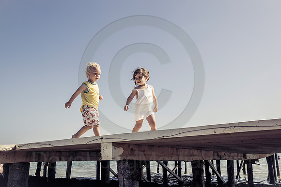Young Children Together at the Beach
